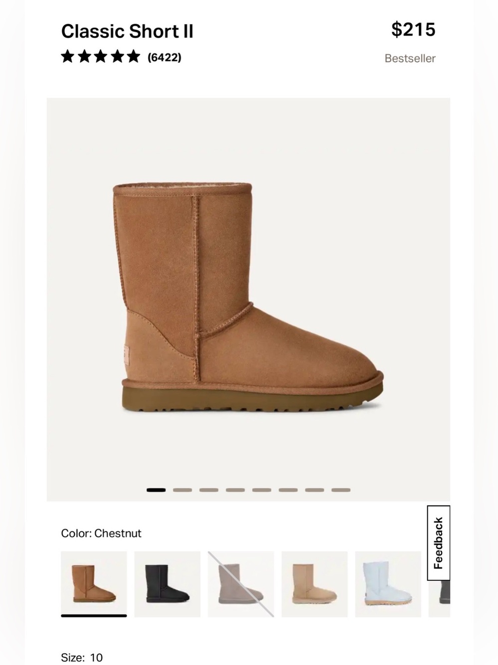 UGG Chestnut Classic Short ll Boots